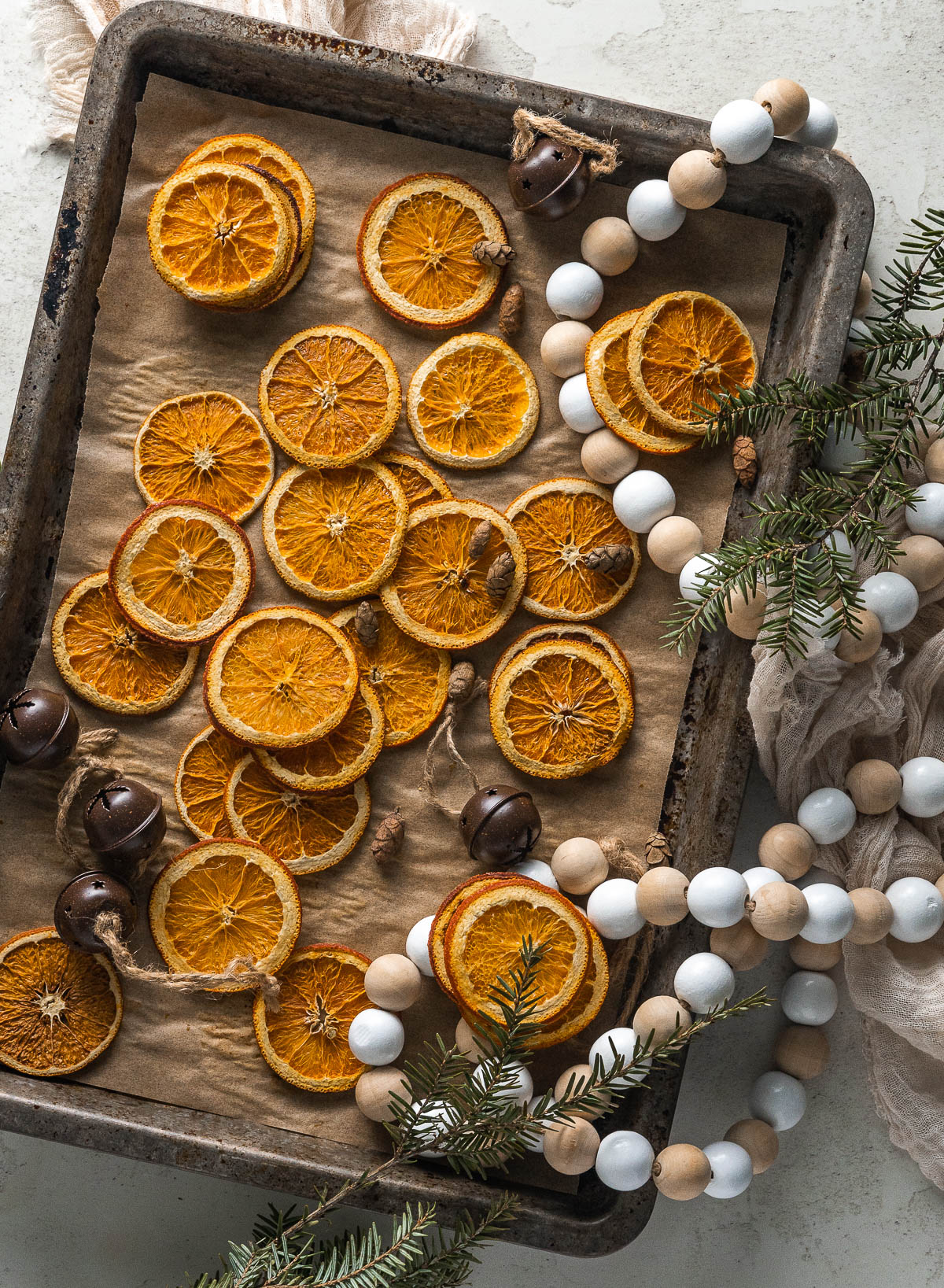 How to make dried orange slices, a final styled shot.